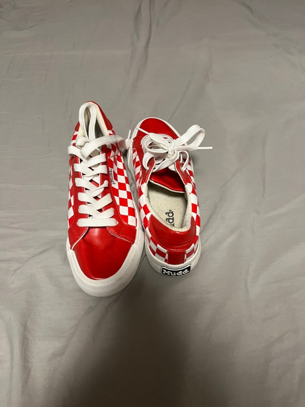Mudd Red and White Checkerboard Kids Sneakers